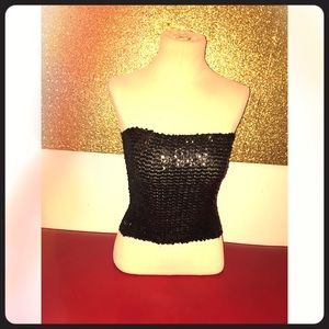Black sequin tube top